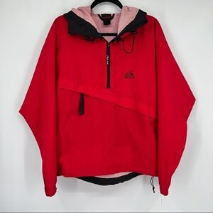 Marmot Activent Red Black Pullover Quarter Zip Hoodie Logo Long Sleeves Jacket